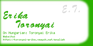 erika toronyai business card